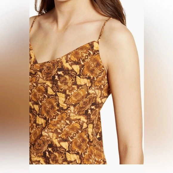 Python Print Cowl Neck Mini Dress - Picture 3 of 3